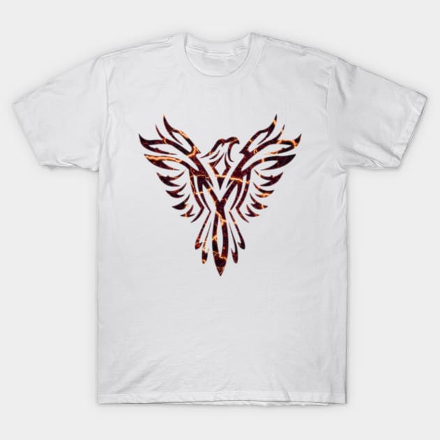 Lava Fire & Flames Phoenix Mythical Bird Rising Born Again T-Shirt by twizzler3b